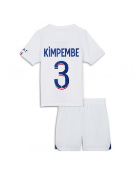 Billige Paris Saint-Germain Presnel Kimpembe #3 Bortedraktsett Barn 2023-24 Kortermet (+ Korte bukser)